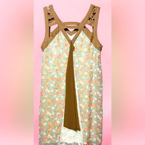 Altar'd State Dress Womens Medium Sleeveless Cut Out Floral Boho Floral Lace.